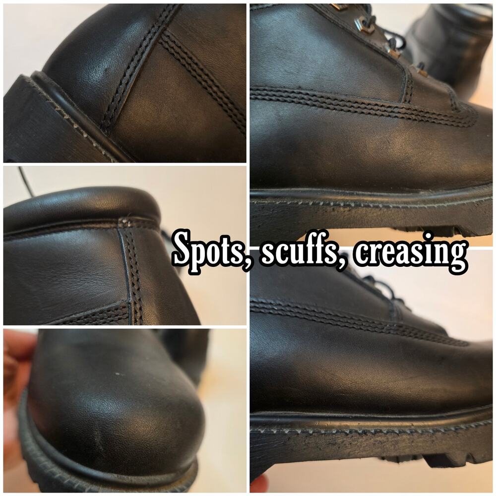 Timberland Nellie Chukka Boot Size 7.5 Black Leather Short Ankle Bootie Lug Sole - Picture 6 of 12